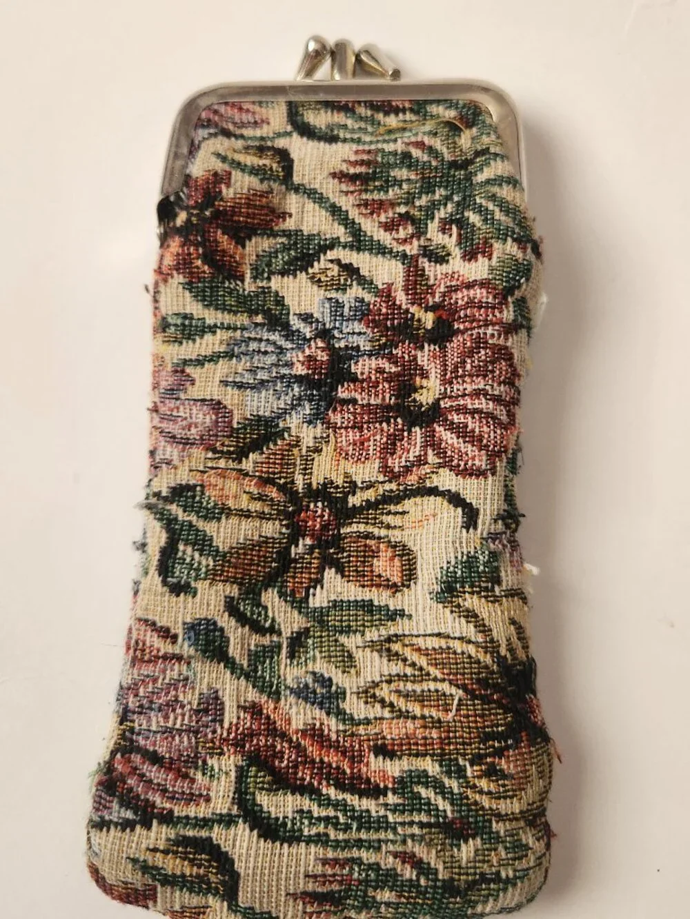 Vintage Floral Tapestry Coin Purse Kiss Lock Change pouch